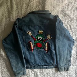 Looney Tunes Warner Bros Marvin The Martian 1990s Vintage Jean Jacket