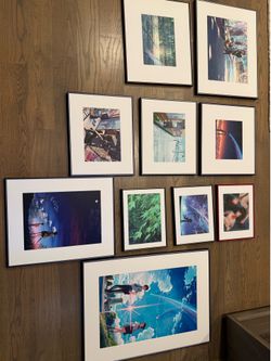 10-Piece Professionally Framed Anime Wall Art Collection