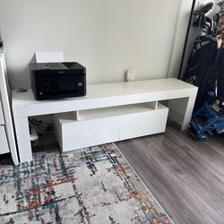 White Modern TV Console / Media Stand