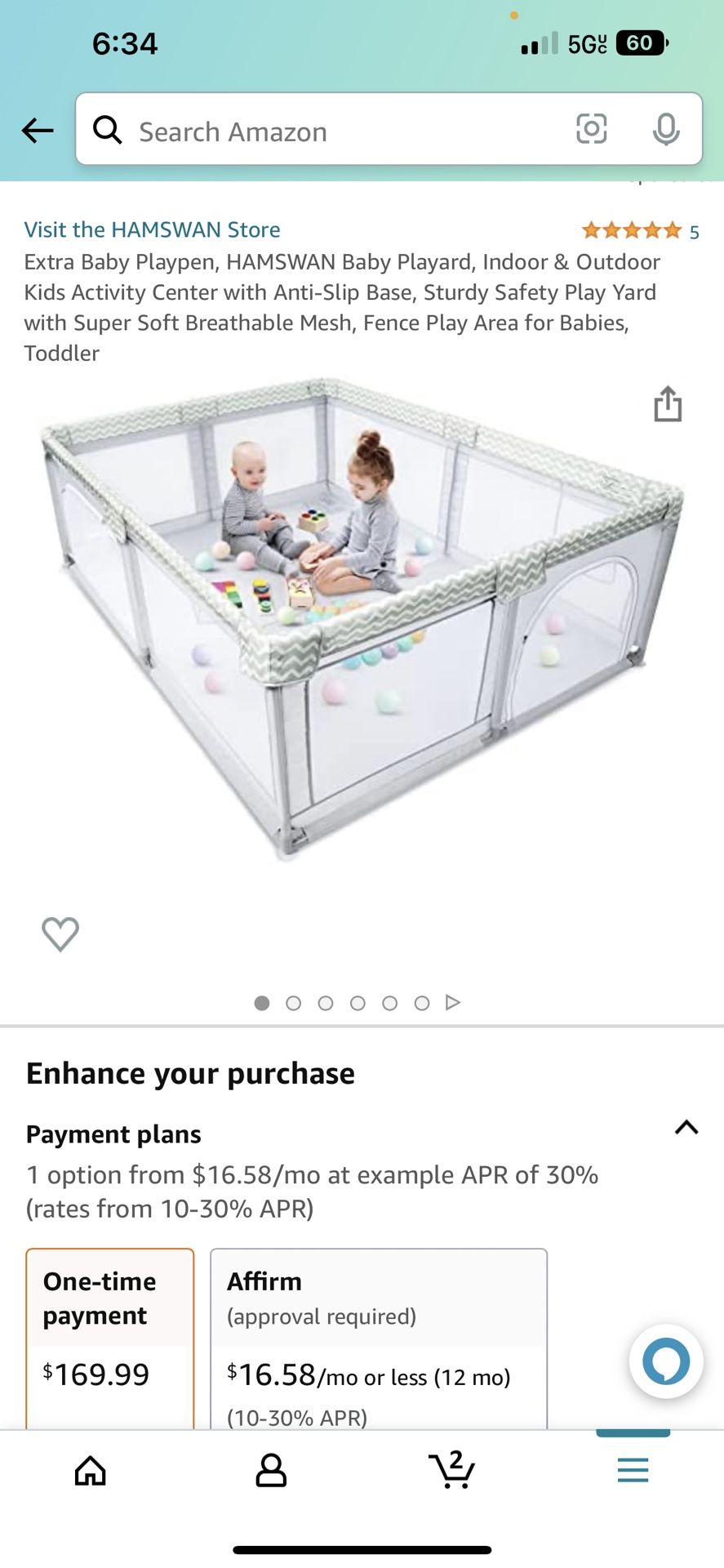 Extra Baby Playpen, HAMSWAN Baby Playard,