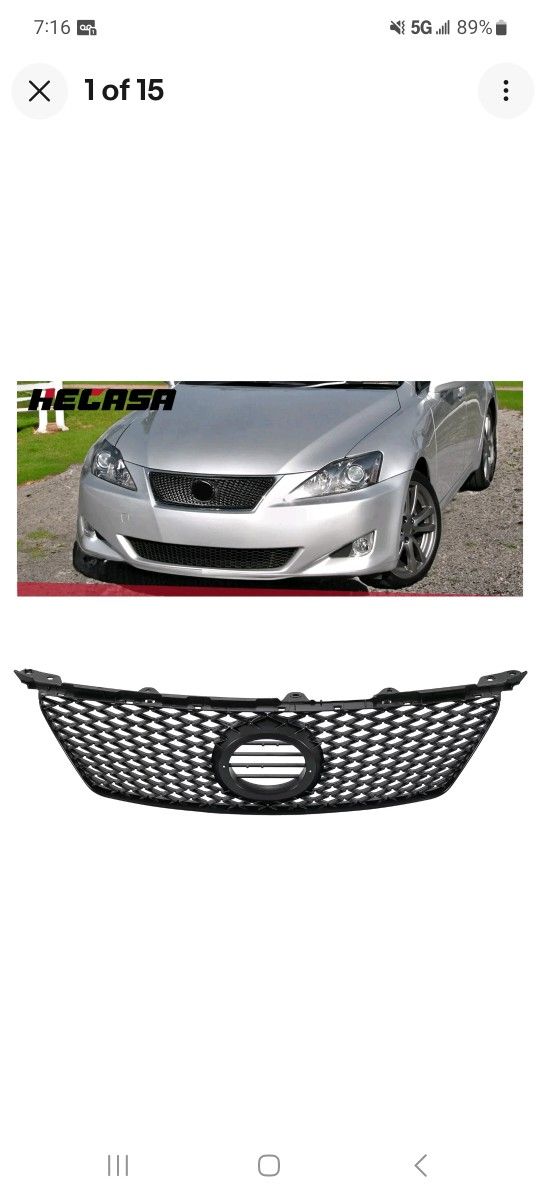For Lexus IS250 IS350 2006-2008 Black Sport Mesh Grille Front Hood Bumper Grill