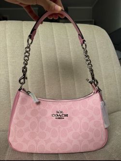 Coach Pink Monogram Shoulder Bag New