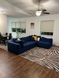 Blue 6-Piece Sectional Sofa