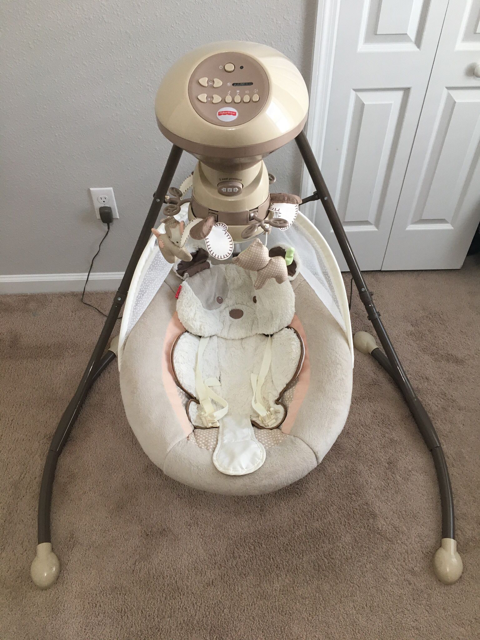 Excellent Condition Fisher Price Sweet Snugapuppy Swing, Dual Motion Baby Swing With Music,sounds And Motorized Mobile 