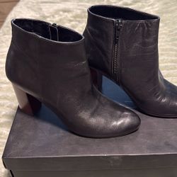 Black Leather Booties Size 8