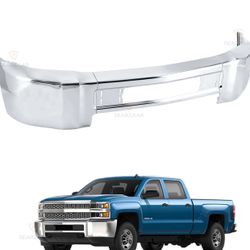 NEW Front Bumper Face Bar 2015-2019 Chevy Silverado 2500HD 3500 HD 2500 Steel Chrome 