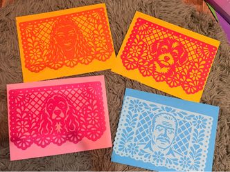 Custom Papel Picado Portrait Cards