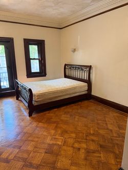 Free Wooden Queen Bed Frame W/ Queen Mattress