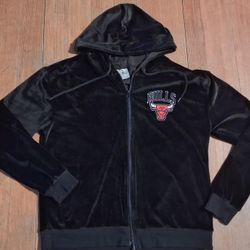 Women's Size Large Chicago Bulls Basketball Hoodie Full Zip Jordan Pippen Rodman 