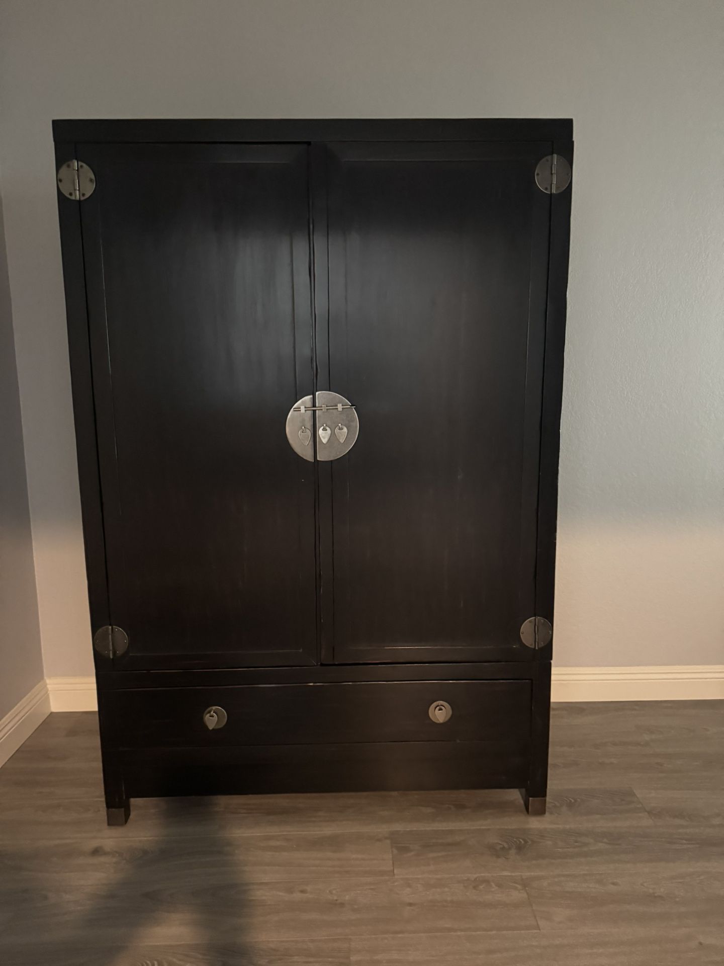 Tall Black Cabinet By Baker