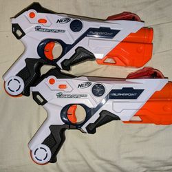 (2) Set Of Nerf Laser Ops Pro Alphapoint Tagger Blasters Lazer Tag