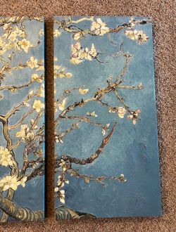 Canvas Prints Wall Art for Wall Decor by Van Gogh Paintings Almond Blossom Modern 3 Piece Stretched and Framed Abstract Flowers Artwork Home Office De