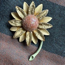 Vintage Enamel Flower Pin Brooch