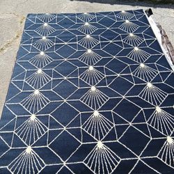 Navy With Gold Threads Area Rug