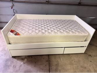 Pre-Built IKEA VIHALS Storage Daybed +New Twin Mattress