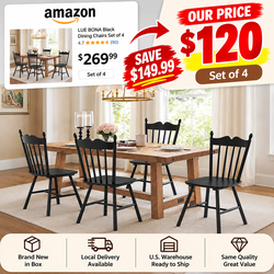 Set of 4 Black Windsor Dining Chairs