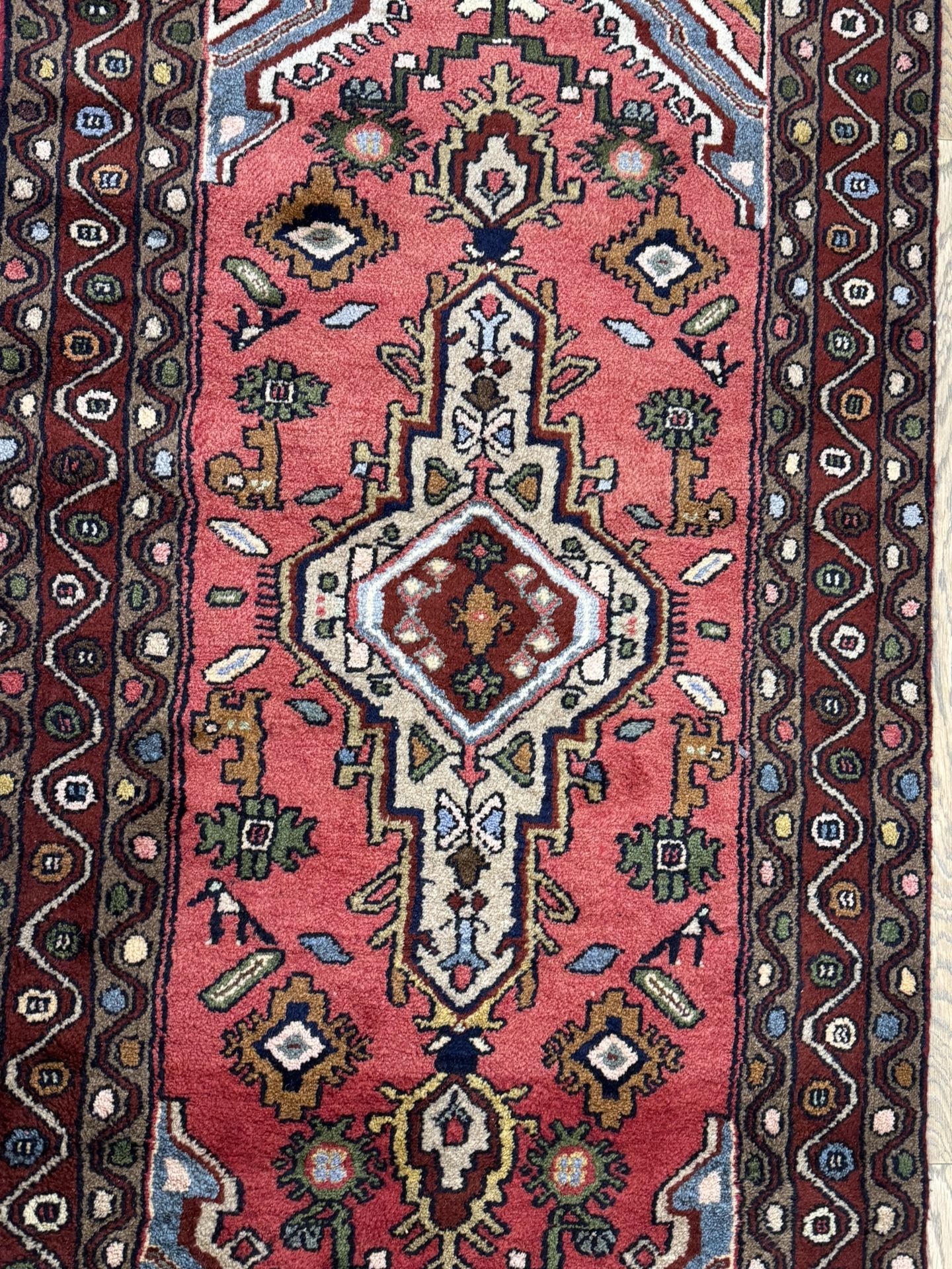Vintage Bittersweet Red Floral Tribal 3X5 Hamedan Persian Rug