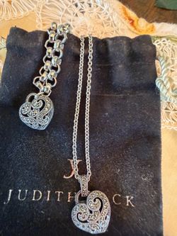 Heart shaped necklace and bracelet by Judith Jack !