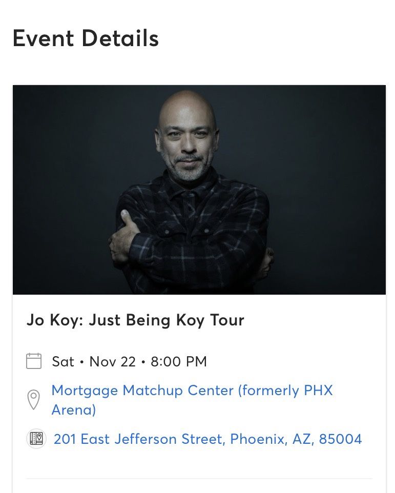 JO KOY tickets