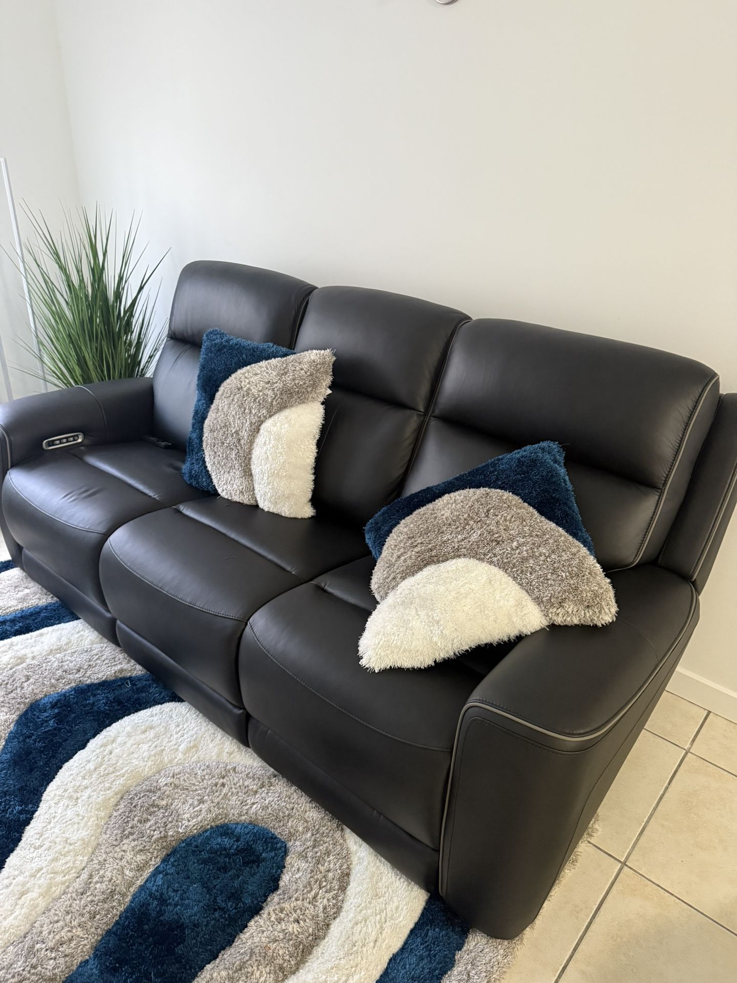 Sofá Reclinable De Cuero Con Masajes