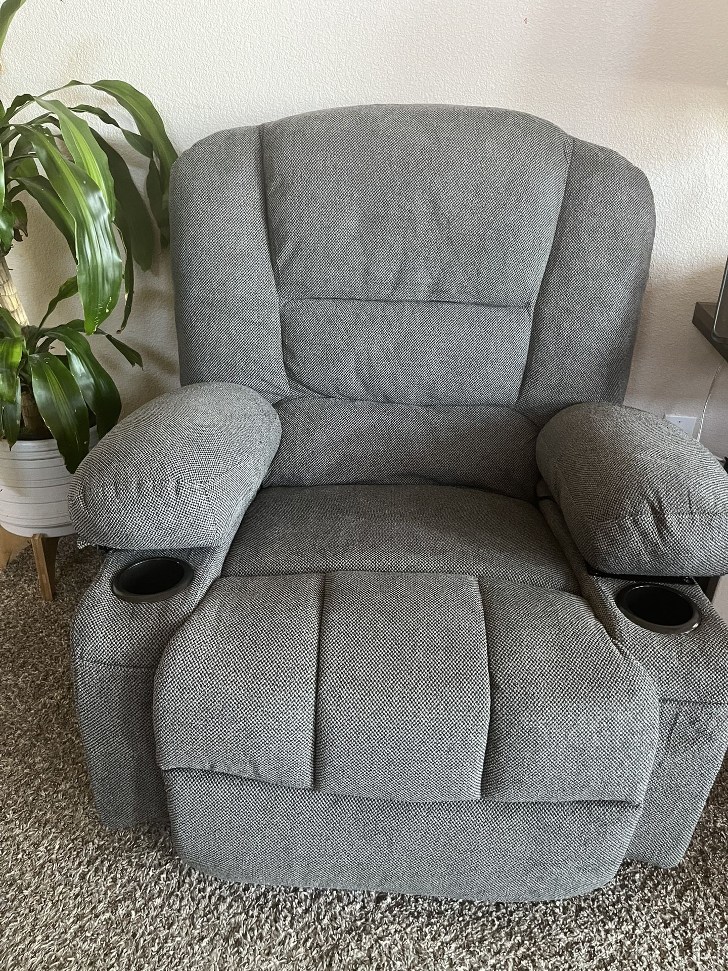 Gray Fabric Recliner
