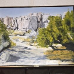 Joshua Tree National Park inspired Original oil-based painting By: C.Abercrombie (31in X 25in)