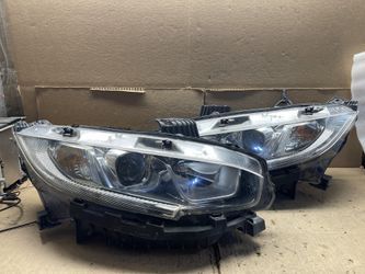 #OH12 *Defect* OEM 2016-2021 Honda Civic LED Halogen Headlight Pair 