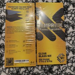TEMPTEK Clear Glass Kit Screen Protector for iPhone 17 Pro/16 Pro