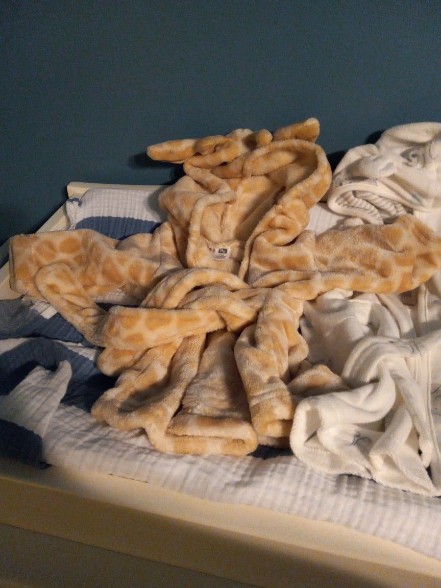 Two Brand New 0-9 Month Bath Robes
