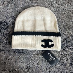 Cream Chanel beanie