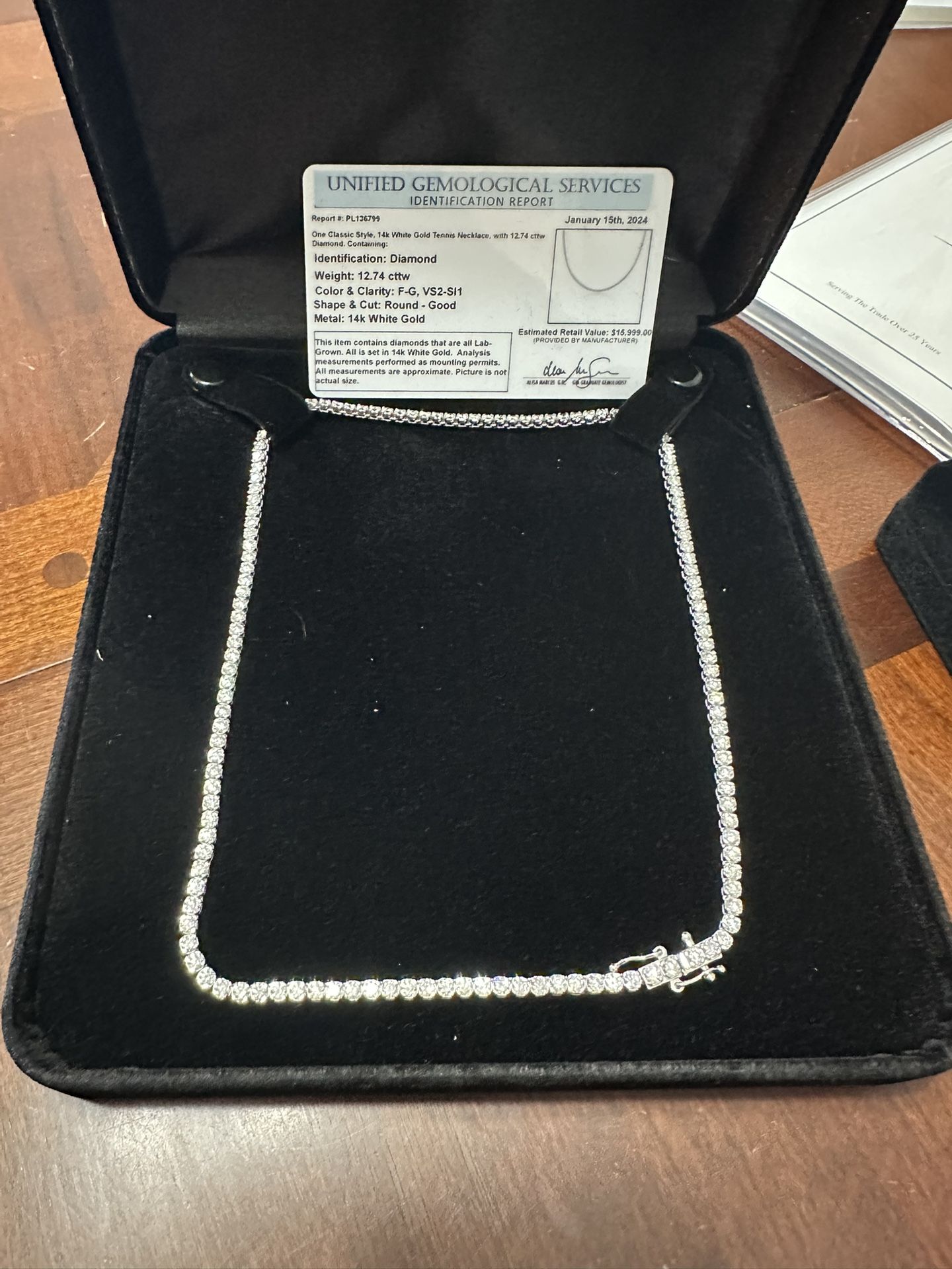 Gold Diamond Tennis Necklace