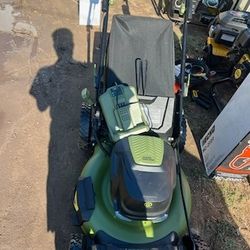 Green Machine 62V Brushless 22 in. Electric Cordless Battery Self- Propelled Lawn Mower with 2 4.0 Ah Batteries and Charger