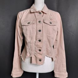 Jessica Simpson Rose Button Up Denim Jacket (Size M)