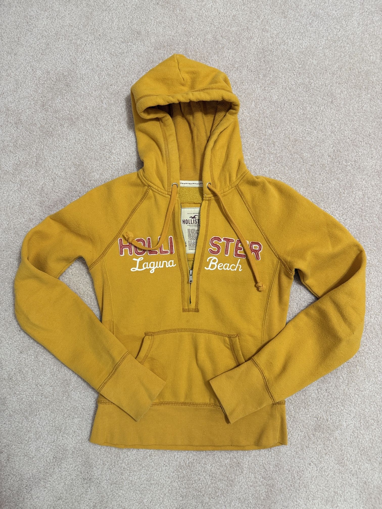 Hollister Women Yellow Hoodie Size S