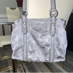 This bag is a Coach W W Detachable Specialty Tie Accent Silver S