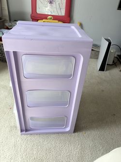 Purple plastic dresser