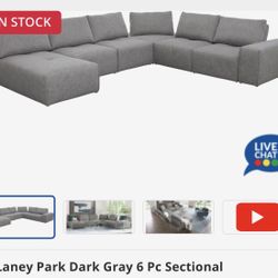 Laney Park Gray 6pc Sectional 