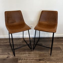 2 Vegan Leather Chairs 