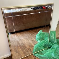 Wall Hanging Beveled Mirror - Gold Plated Frame