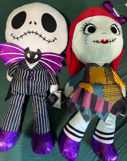 Jack Skellington and Sally jumbo plush