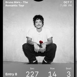 PAIR of Bruno Mars Tickets Los Angeles Oct7