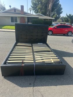 Queen bed frame w/ headboard and storage