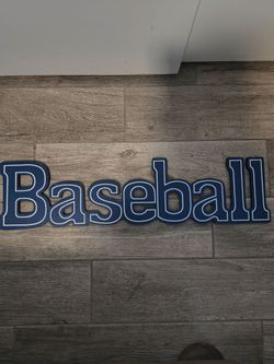 Wood baseball sign