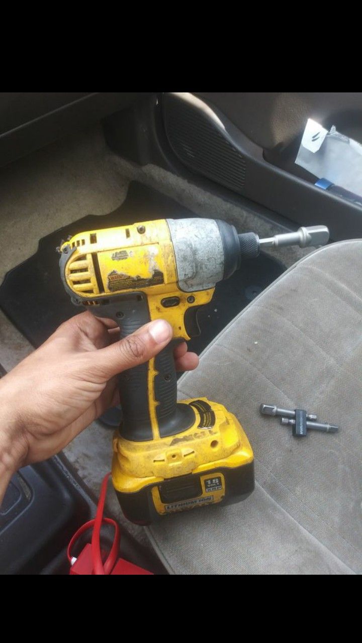 Dewalt drill wrench with adapter and battery