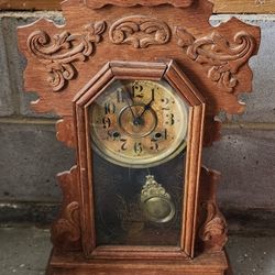 Antique Vintage Ansonia Grandfather Clock 