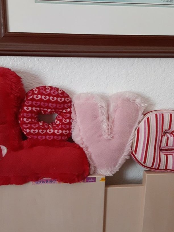 Pillow, Spells Out LOVE. Soft And Fluffy.