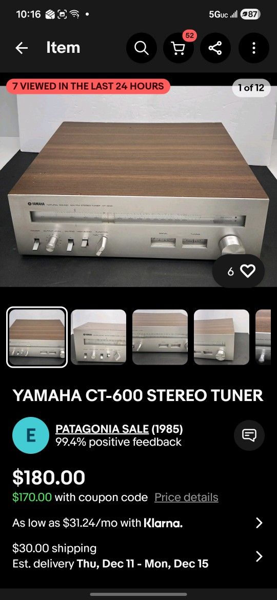 YAMAHA CT-600 STEREO TUNER