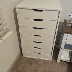 1 White 7 Drawer Storage Units 