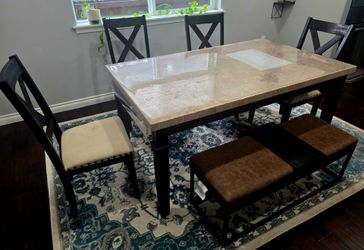 Premium Marble Dining Table–Like New | $499