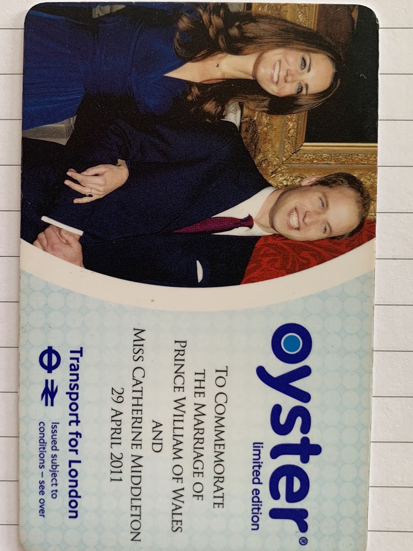 UK Oyster Card Limited Edition Collectors Item